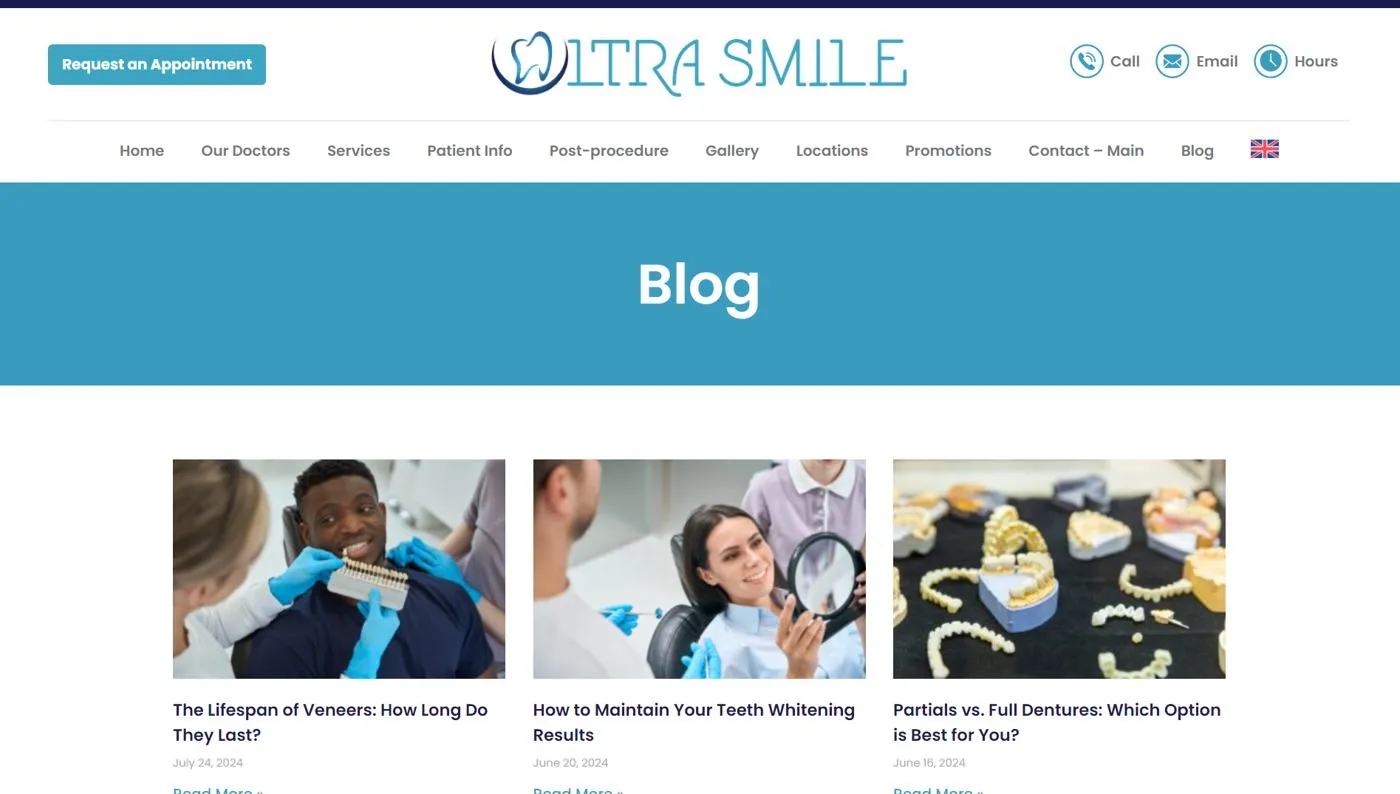 The Ultra Smile Miami blog with articles on veneers, whitening and dentures
